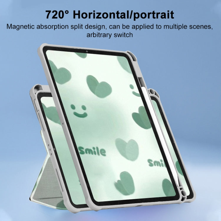 For iPad 2025 / 2022 720 Rotation Magnetic Painted Leather Smart Tablet Case(Green Heart) - iPad 2025 / 2022 Cases by buy2fix | Online Shopping UK | buy2fix