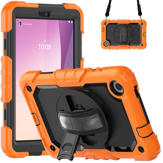 For Lenovo Tab M8 4th Gen Silicone Hybrid PC Tablet Case with Shoulder Strap(Orange) - Lenovo by buy2fix | Online Shopping UK | buy2fix