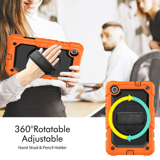 For Lenovo Tab M8 4th Gen Silicone Hybrid PC Tablet Case with Shoulder Strap(Orange) - Lenovo by buy2fix | Online Shopping UK | buy2fix