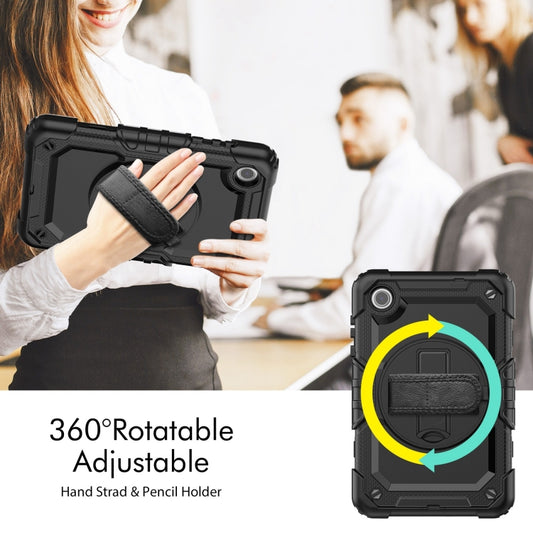 For Lenovo Tab M8 4th Gen Silicone Hybrid PC Tablet Case with Shoulder Strap(Black) - Lenovo by buy2fix | Online Shopping UK | buy2fix