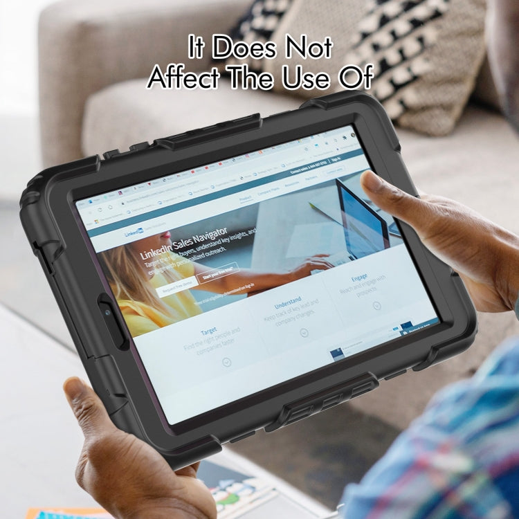 For Lenovo Tab M8 4th Gen Silicone Hybrid PC Tablet Case with Shoulder Strap(Black) by buy2fix