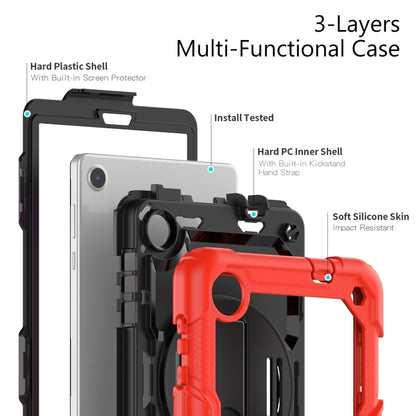For Lenovo Tab M8 4th Gen Silicone Hybrid PC Tablet Case with Shoulder Strap(Red) - Lenovo by buy2fix | Online Shopping UK | buy2fix
