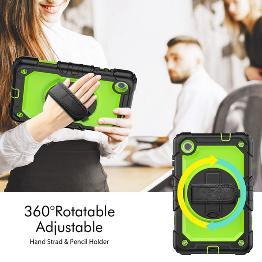 For Lenovo Tab M8 4th Gen Silicone Hybrid PC Tablet Case with Shoulder Strap(Yellow Green PC) - Lenovo by buy2fix | Online Shopping UK | buy2fix