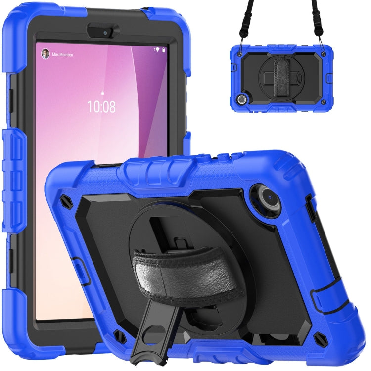 For Lenovo Tab M8 4th Gen Silicone Hybrid PC Tablet Case with Shoulder Strap(Blue) by buy2fix