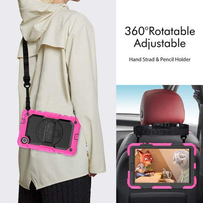 For Lenovo Tab M8 4th Gen Silicone Hybrid PC Tablet Case with Shoulder Strap(Rose Red) - Lenovo by buy2fix | Online Shopping UK | buy2fix