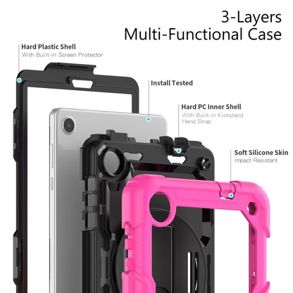 For Lenovo Tab M8 4th Gen Silicone Hybrid PC Tablet Case with Shoulder Strap(Rose Red) - Lenovo by buy2fix | Online Shopping UK | buy2fix