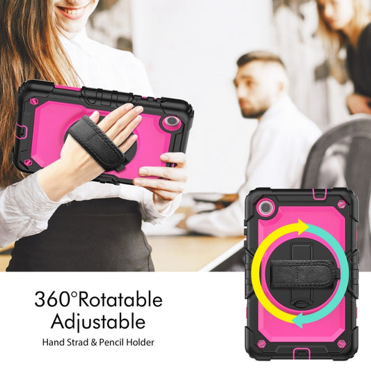 For Lenovo Tab M8 4th Gen Silicone Hybrid PC Tablet Case with Shoulder Strap(Rose Red PC) - Lenovo by buy2fix | Online Shopping UK | buy2fix