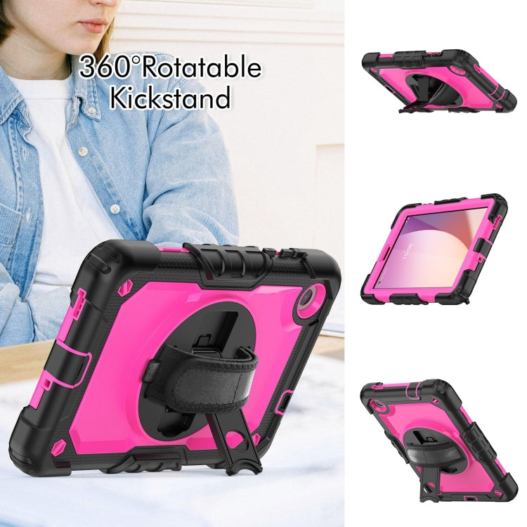 For Lenovo Tab M8 4th Gen Silicone Hybrid PC Tablet Case with Shoulder Strap(Rose Red PC) by buy2fix