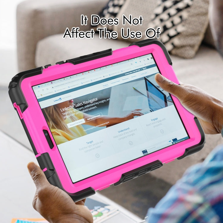 For Lenovo Tab M8 4th Gen Silicone Hybrid PC Tablet Case with Shoulder Strap(Rose Red PC) by buy2fix