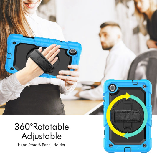 For Lenovo Tab M8 4th Gen Silicone Hybrid PC Tablet Case with Shoulder Strap(Light Blue) - Lenovo by buy2fix | Online Shopping UK | buy2fix