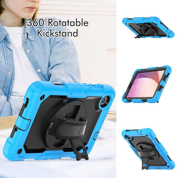 For Lenovo Tab M8 4th Gen Silicone Hybrid PC Tablet Case with Shoulder Strap(Light Blue) - Lenovo by buy2fix | Online Shopping UK | buy2fix
