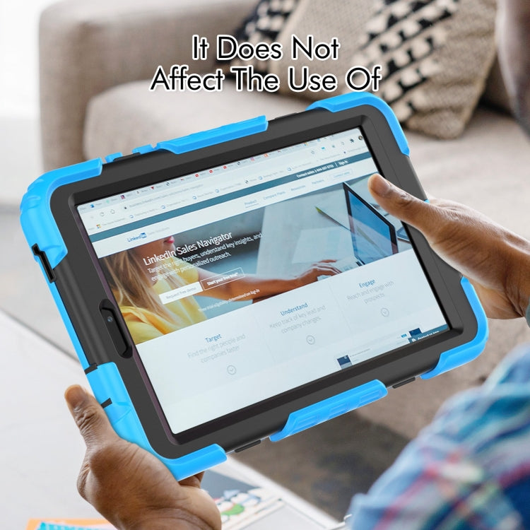 For Lenovo Tab M8 4th Gen Silicone Hybrid PC Tablet Case with Shoulder Strap(Light Blue) - Lenovo by buy2fix | Online Shopping UK | buy2fix