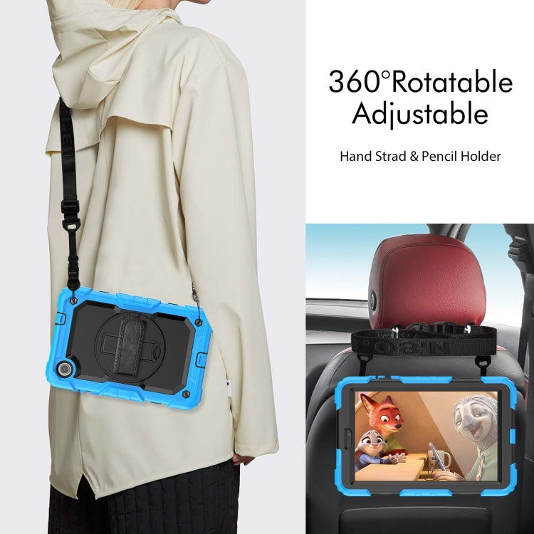 For Lenovo Tab M8 4th Gen Silicone Hybrid PC Tablet Case with Shoulder Strap(Light Blue) - Lenovo by buy2fix | Online Shopping UK | buy2fix