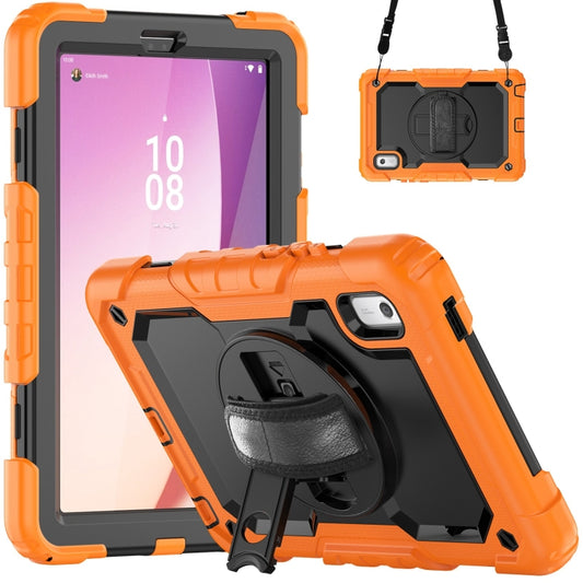 For Lenovo Tab M9 Silicone Hybrid PC Tablet Case with Shoulder Strap(Orange) - Lenovo by buy2fix | Online Shopping UK | buy2fix