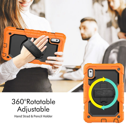 For Lenovo Tab M9 Silicone Hybrid PC Tablet Case with Shoulder Strap(Orange) - Lenovo by buy2fix | Online Shopping UK | buy2fix