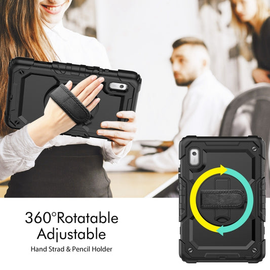 For Lenovo Tab M9 Silicone Hybrid PC Tablet Case with Shoulder Strap(Black) - Lenovo by buy2fix | Online Shopping UK | buy2fix