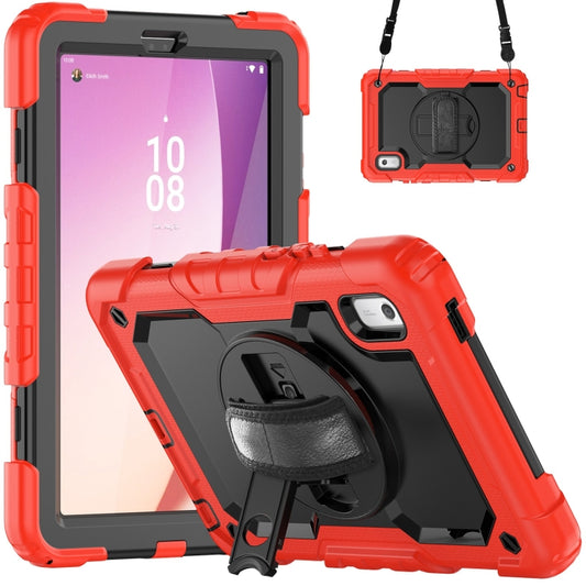 For Lenovo Tab M9 Silicone Hybrid PC Tablet Case with Shoulder Strap(Red) - Lenovo by buy2fix | Online Shopping UK | buy2fix