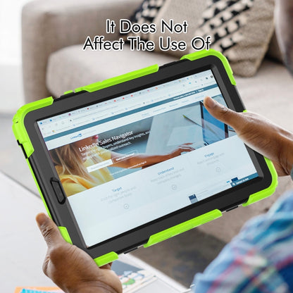 For Lenovo Tab M9 Silicone Hybrid PC Tablet Case with Shoulder Strap(Yellow Green) by buy2fix