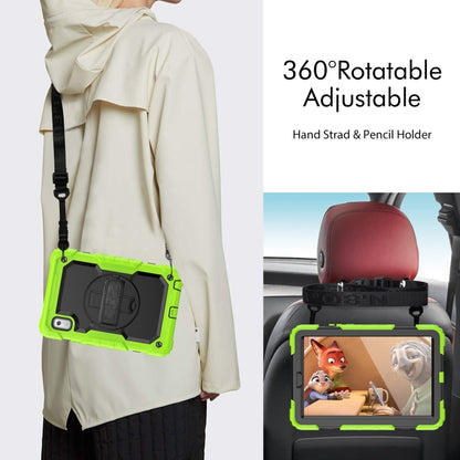 For Lenovo Tab M9 Silicone Hybrid PC Tablet Case with Shoulder Strap(Yellow Green) by buy2fix