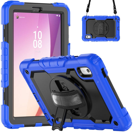 For Lenovo Tab M9 Silicone Hybrid PC Tablet Case with Shoulder Strap(Blue) - Lenovo by buy2fix | Online Shopping UK | buy2fix