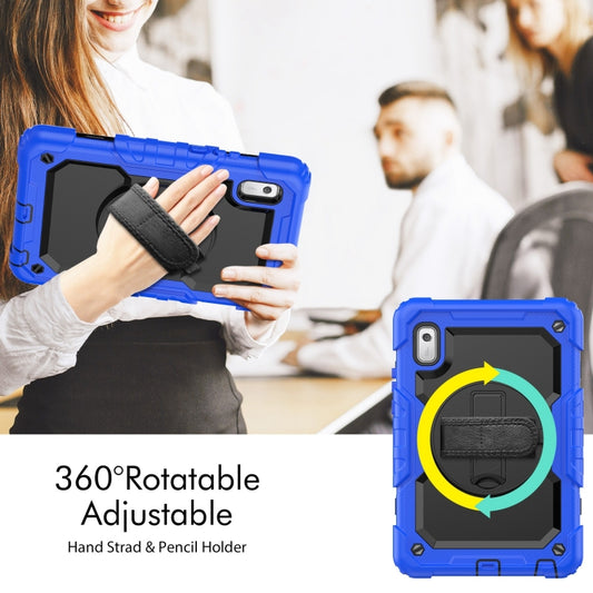 For Lenovo Tab M9 Silicone Hybrid PC Tablet Case with Shoulder Strap(Blue) - Lenovo by buy2fix | Online Shopping UK | buy2fix