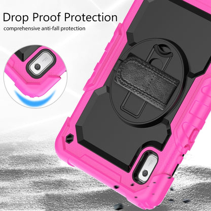 For Lenovo Tab M9 Silicone Hybrid PC Tablet Case with Shoulder Strap(Rose Red) - Lenovo by buy2fix | Online Shopping UK | buy2fix