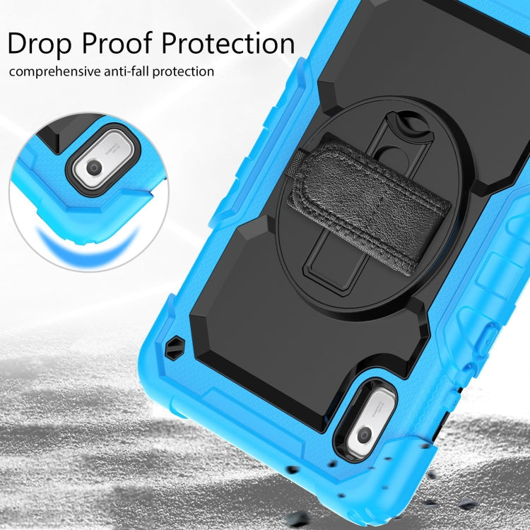 For Lenovo Tab M9 Silicone Hybrid PC Tablet Case with Shoulder Strap(Light Blue) - Lenovo by buy2fix | Online Shopping UK | buy2fix