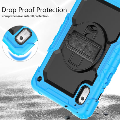 For Lenovo Tab M9 Silicone Hybrid PC Tablet Case with Shoulder Strap(Light Blue) - Lenovo by buy2fix | Online Shopping UK | buy2fix
