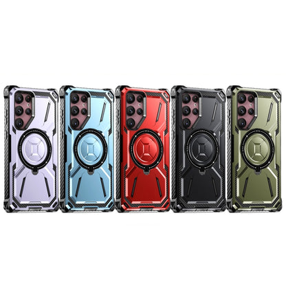 For Samsung Galaxy S22+ 5G Armor Series Holder Phone Case with Back Clip(Red) - Galaxy S22+ 5G Cases by buy2fix | Online Shopping UK | buy2fix