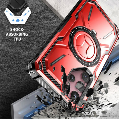 For Samsung Galaxy S22+ 5G Armor Series Holder Phone Case with Back Clip(Red) - Galaxy S22+ 5G Cases by buy2fix | Online Shopping UK | buy2fix