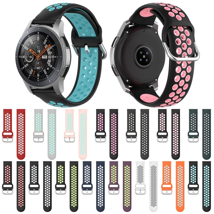 For Huawei Watch GT2 / Honor Magic Watch 2 46mm Universal Sports Two-tone Silicone Watch Band(Blue Grey) by buy2fix