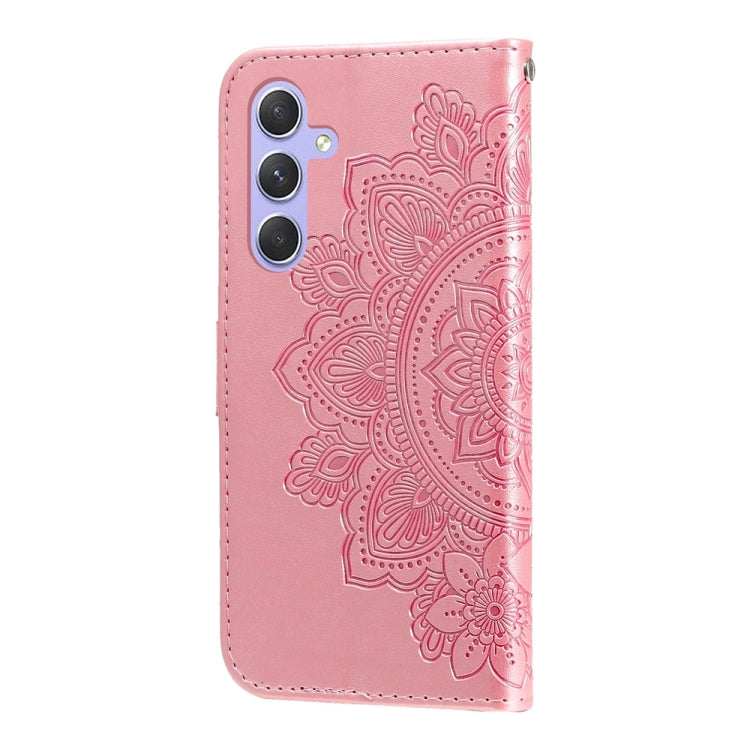 For Samsung Galaxy M54 5G 7-petal Flowers Embossing Leather Phone Case(Rose Gold) by buy2fix
