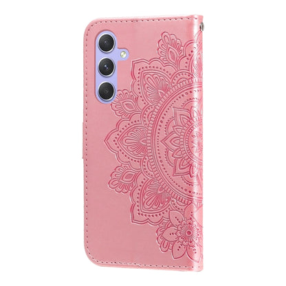 For Samsung Galaxy M54 5G 7-petal Flowers Embossing Leather Phone Case(Rose Gold) by buy2fix