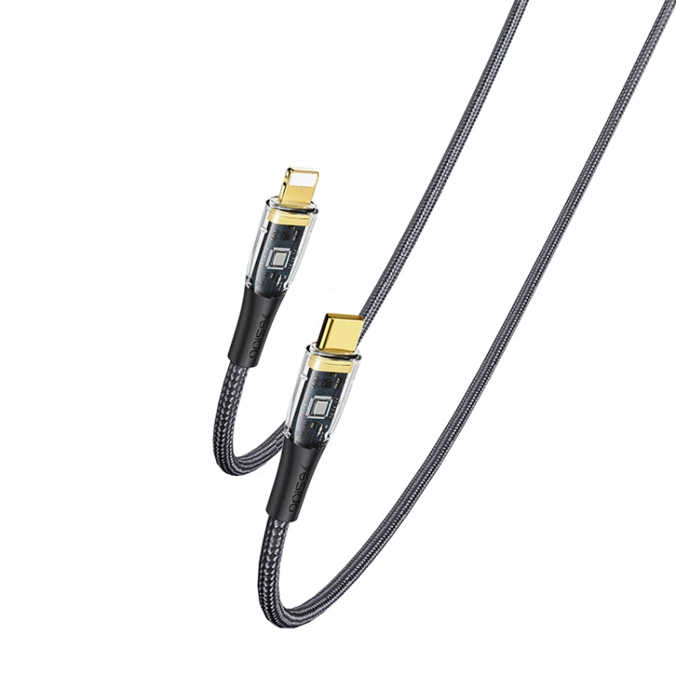 YESIDO CA102 PD 20W USB-C / Type-C to 8 Pin Braided Charging Data Cable, Length:2m(Black) - 2 in 1 Cable by Yesido | Online Shopping UK | buy2fix