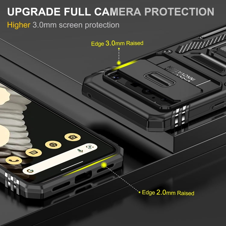 For Google Pixel 8 Pro Armor PC + TPU Camera Shield Phone Case(Black) - Google Cases by buy2fix | Online Shopping UK | buy2fix