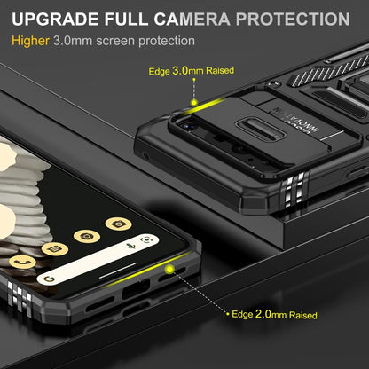 For Google Pixel 8 Pro Armor PC + TPU Camera Shield Phone Case(Black) - Google Cases by buy2fix | Online Shopping UK | buy2fix