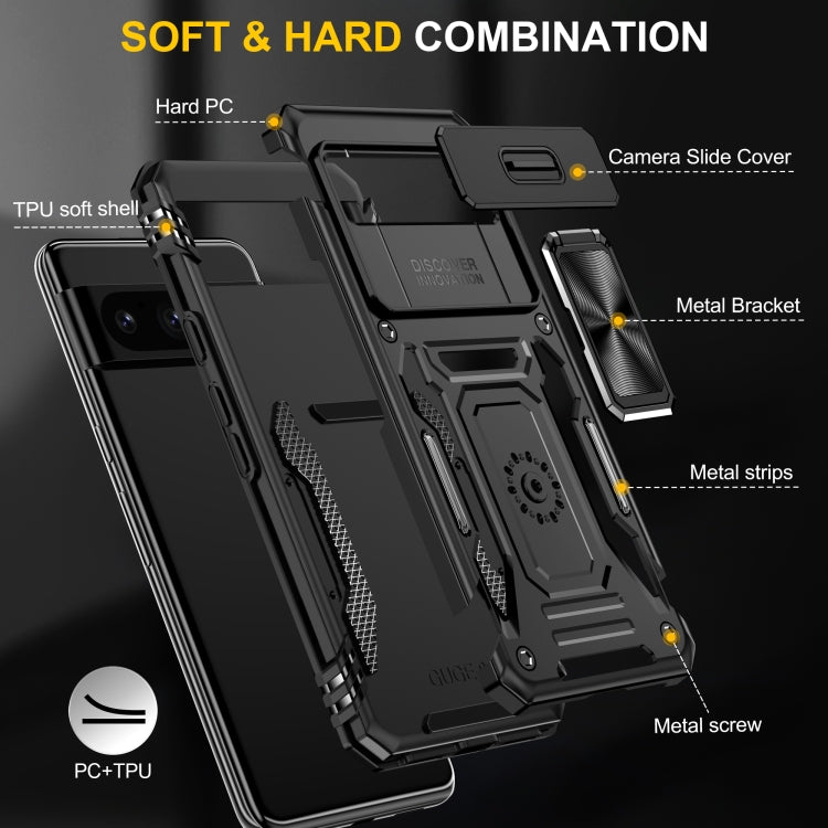 For Google Pixel 8 Pro Armor PC + TPU Camera Shield Phone Case(Black) - Google Cases by buy2fix | Online Shopping UK | buy2fix