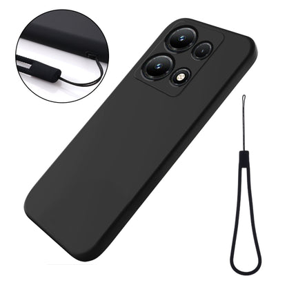 For Infinix Note 30i Pure Color Liquid Silicone Shockproof Phone Case(Black) - Infinix Cases by buy2fix | Online Shopping UK | buy2fix