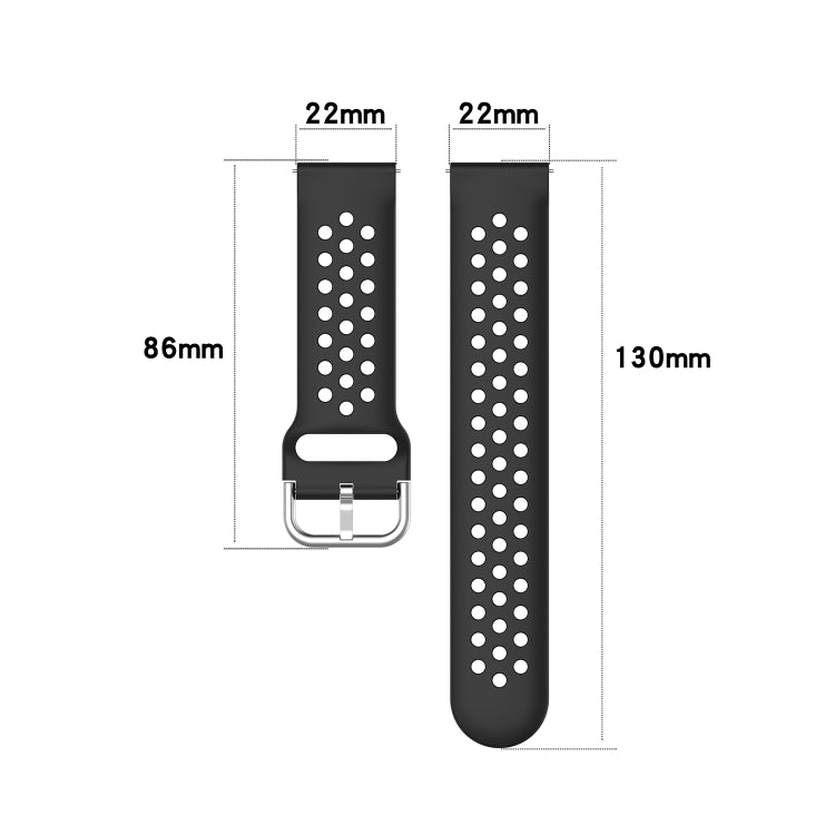 22mm Universal Sport Silicone Watch Band(White) - 22mm Bands by buy2fix | Online Shopping UK | buy2fix