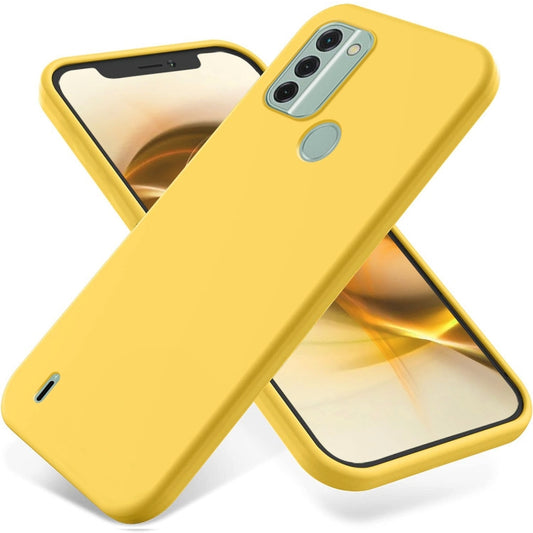 For Nokia C31 Pure Color Liquid Silicone Shockproof Phone Case(Yellow) - Nokia Cases by buy2fix | Online Shopping UK | buy2fix