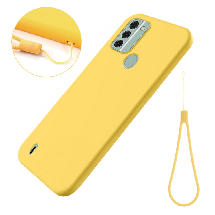 For Nokia C31 Pure Color Liquid Silicone Shockproof Phone Case(Yellow) - Nokia Cases by buy2fix | Online Shopping UK | buy2fix