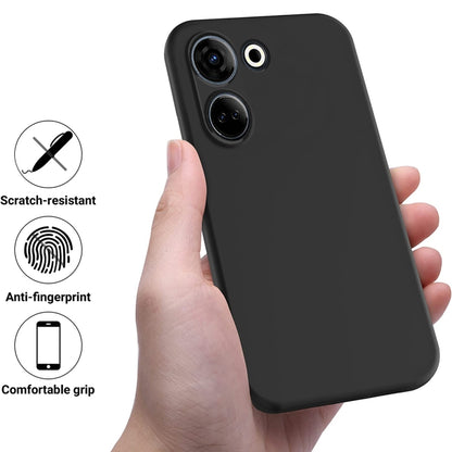 For Tecno Camon 20 Pro 4G Pure Color Liquid Silicone Shockproof Phone Case(Black) by buy2fix