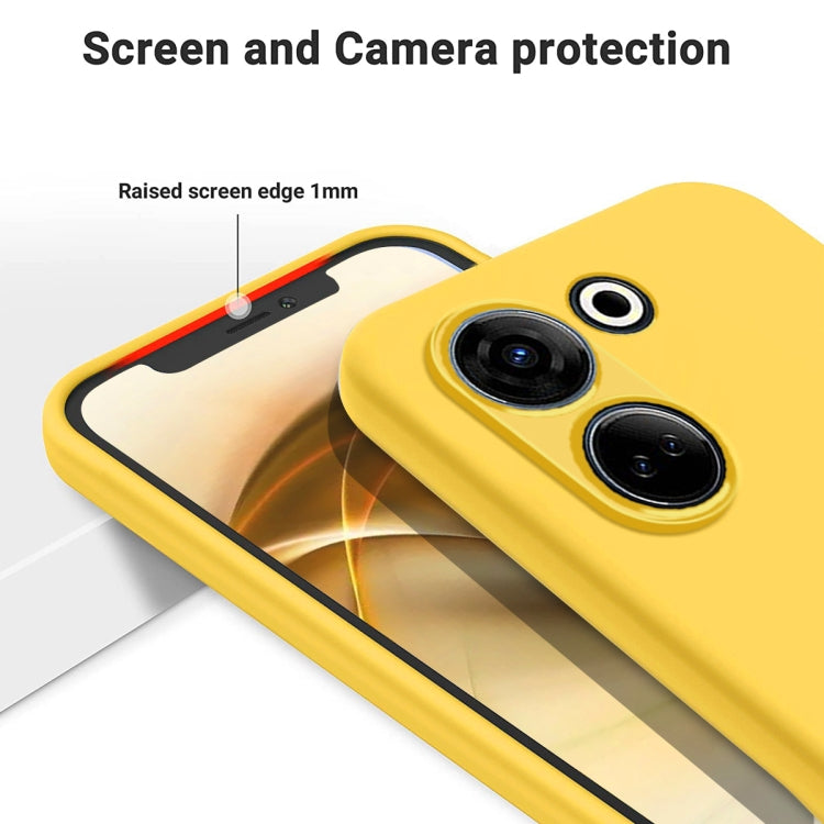 For Tecno Camon 20 Pro 4G Pure Color Liquid Silicone Shockproof Phone Case(Yellow) by buy2fix