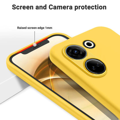 For Tecno Camon 20 Pro 4G Pure Color Liquid Silicone Shockproof Phone Case(Yellow) by buy2fix