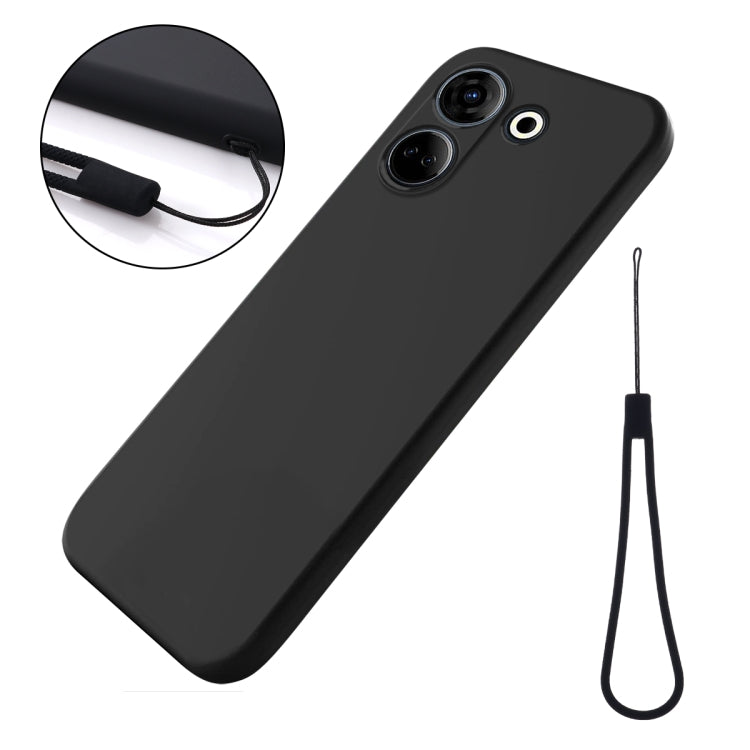 For Tecno Camon 20 4G Pure Color Liquid Silicone Shockproof Phone Case(Black) by buy2fix