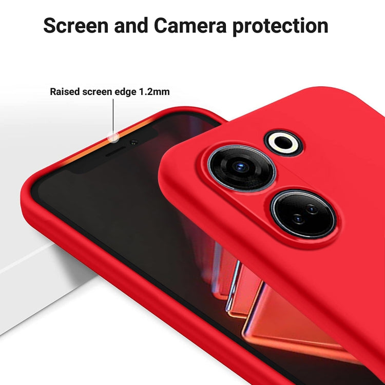 For Tecno Camon 20 4G Pure Color Liquid Silicone Shockproof Phone Case(Red) by buy2fix