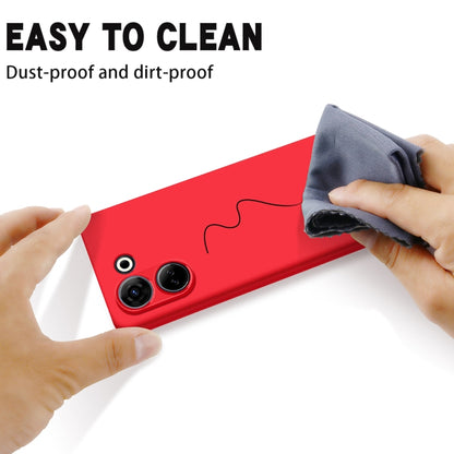 For Tecno Camon 20 4G Pure Color Liquid Silicone Shockproof Phone Case(Red) by buy2fix