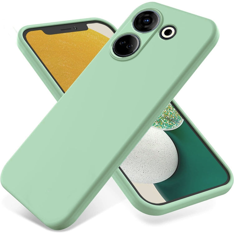 For Tecno Camon 20 4G Pure Color Liquid Silicone Shockproof Phone Case(Green) by buy2fix