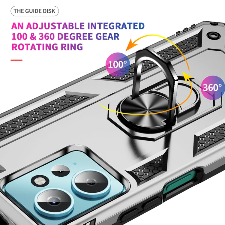 For Xiaomi Redmi Note 12 4G Global Shockproof TPU + PC Phone Case with Holder(Silver) by buy2fix