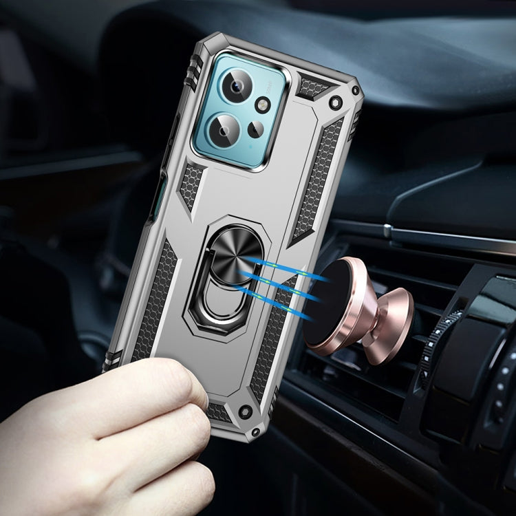 For Xiaomi Redmi Note 12 4G Global Shockproof TPU + PC Phone Case with Holder(Silver) by buy2fix